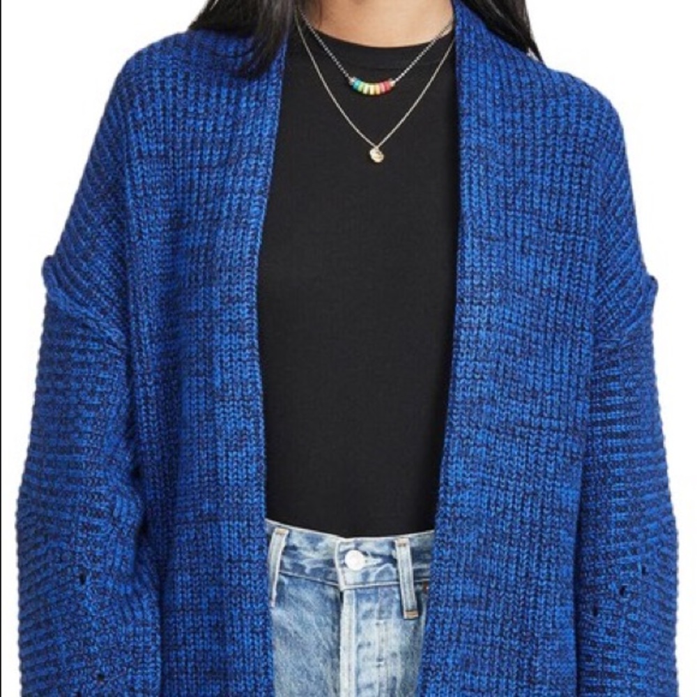 Free People High Hopes Blue Sweater Cardigan